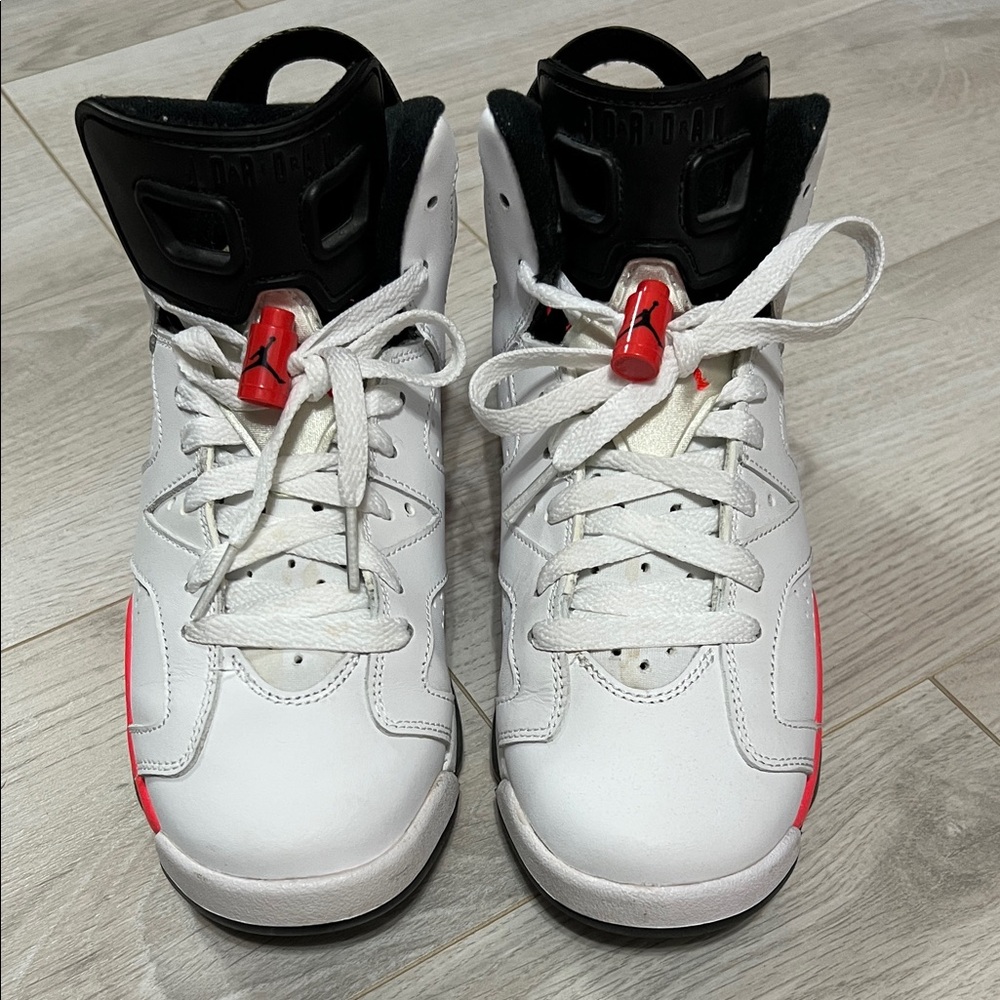 Jordan Kids White and Red Sneakers